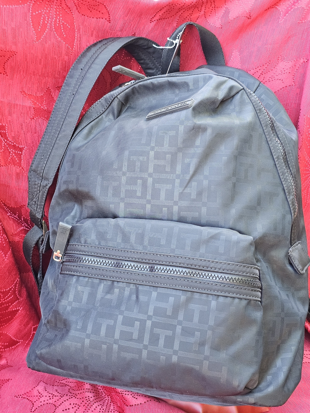 Tommy Hilfiger Charcoal Black Monogram Backpack